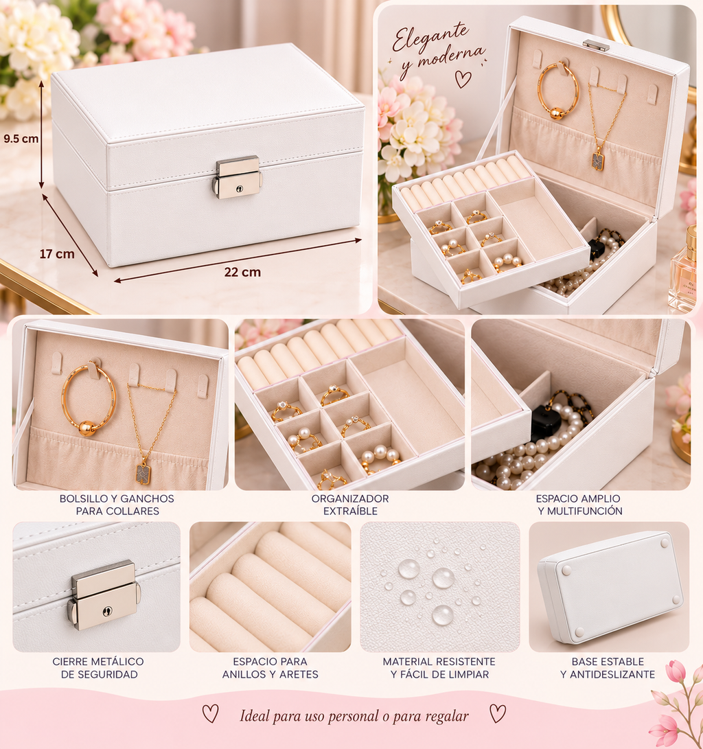 Joyero Organizador Elegante con Compartimentos 💍✨
