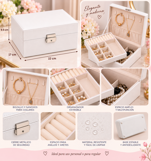 Joyero Organizador Elegante con Compartimentos 💍✨