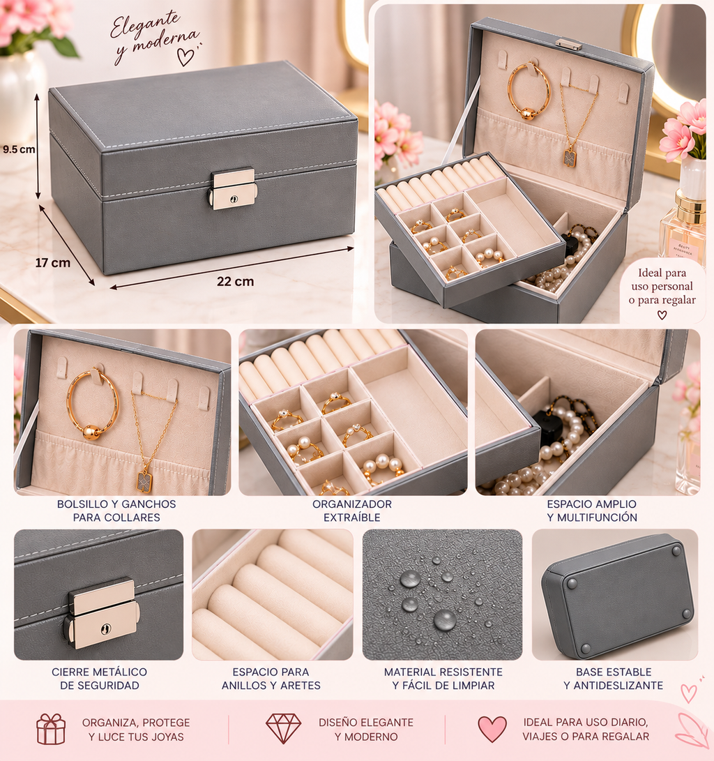 Joyero Organizador Elegante con Compartimentos 💍✨